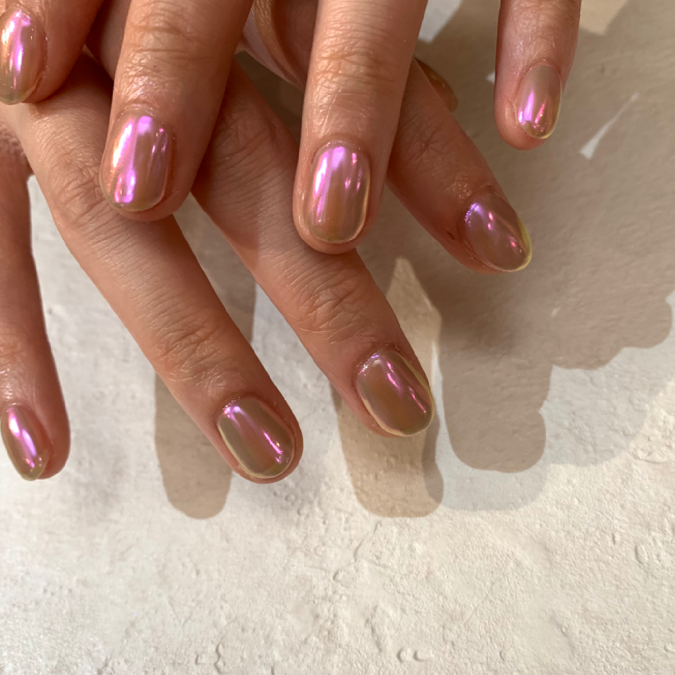 【ご新規様限定☆オフ1200円】💠ハンド ミラー・オーロラネイル💠