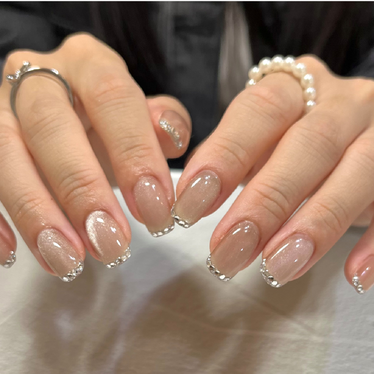 💎ガラスフレンチ¥8330〜♢パラジェル使用（初回オフ込み）