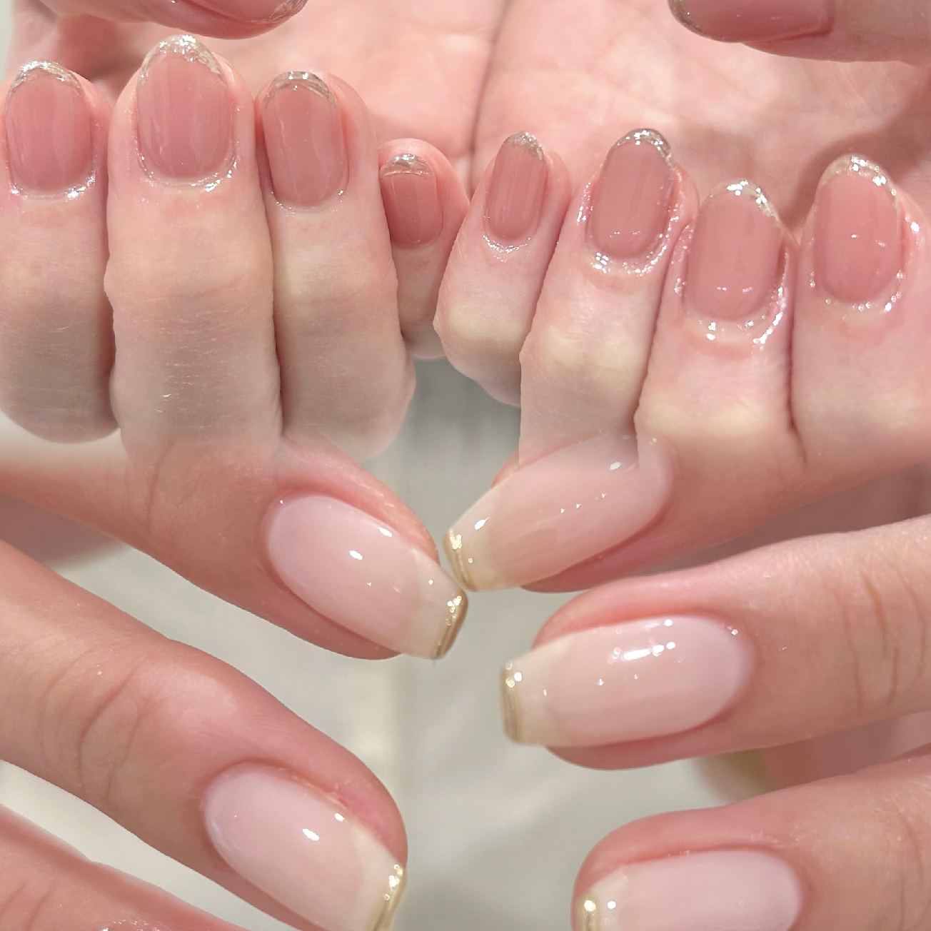 クリア感❄️🫧ミラーorオーロラフレンチ🫧❄️paragel