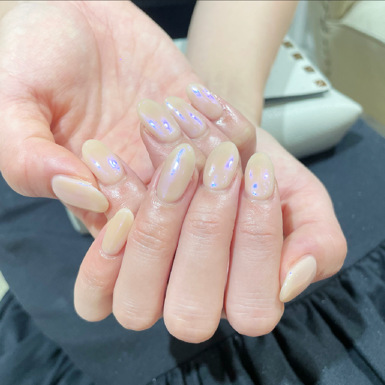 【パラジェル使用❢】オーロラワンカラーネイル🌈🤍