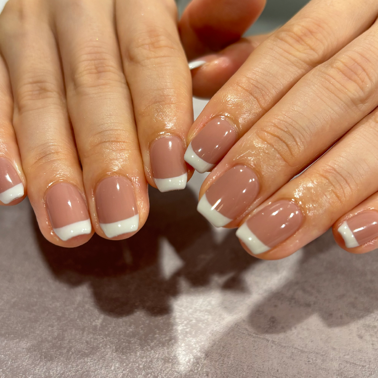 フレンチネイル(ベースカラーあり)☽para gel使用