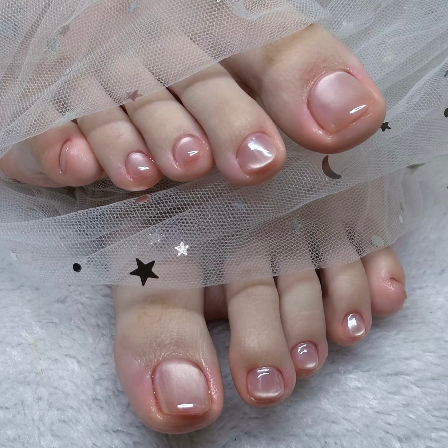 🌈foot 🌈水光マグネットガラス玉ネイル