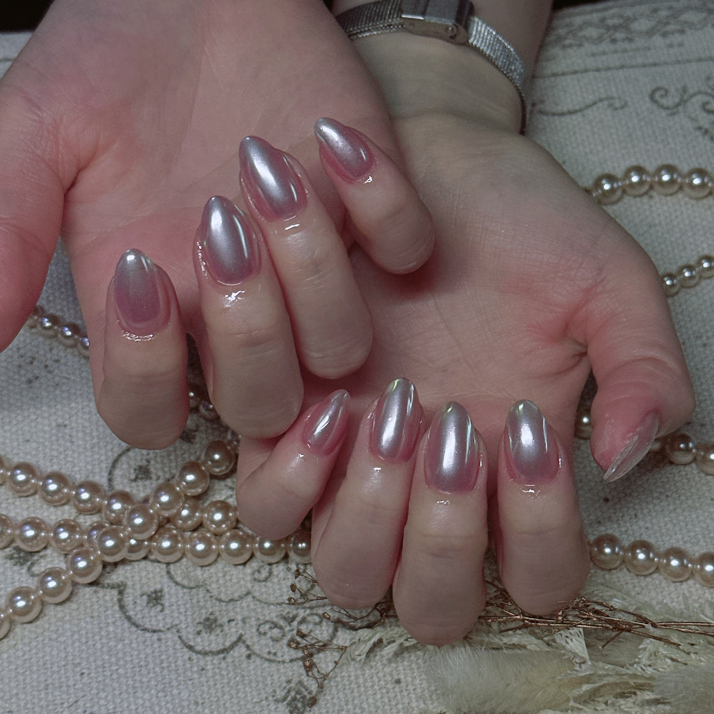 【カラーベース付き】ミラーワンカラー🪞オーロラネイル¥6980