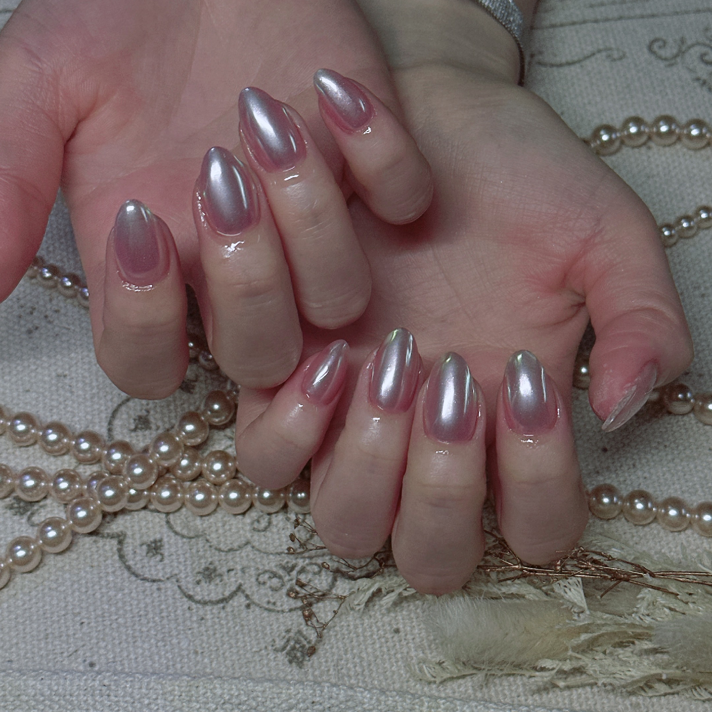 🌈 【カラーベース付き】ミラーネイル💅(ワンカラー)