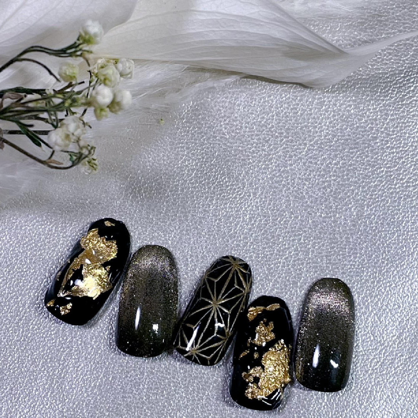 成人式ネイル♪振袖に似合う華やかな指先に♪¥10480