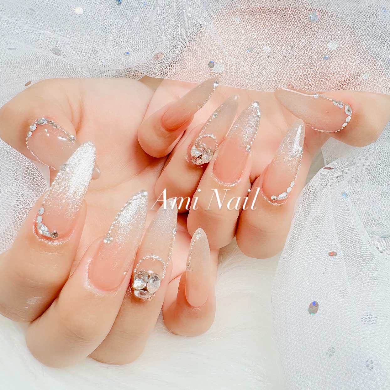 チップ長さ出し カラーグラデーション　パーツ2-4本　9800円