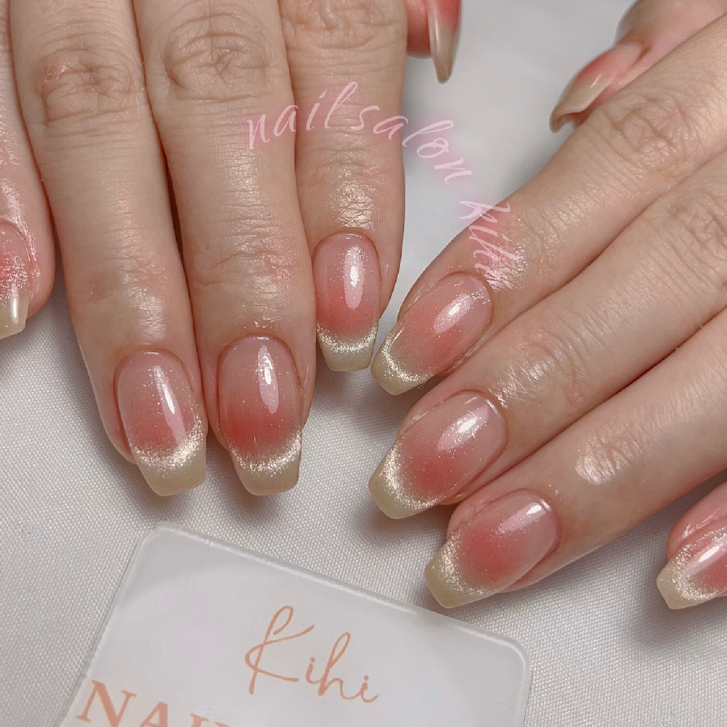 チップ長さだし グラデーション or チークネイル