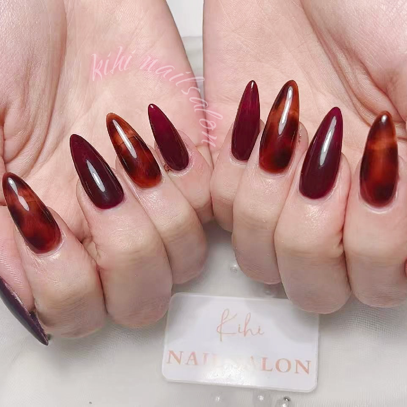 チップ長さだしワンカラーネイル6本+アート4本