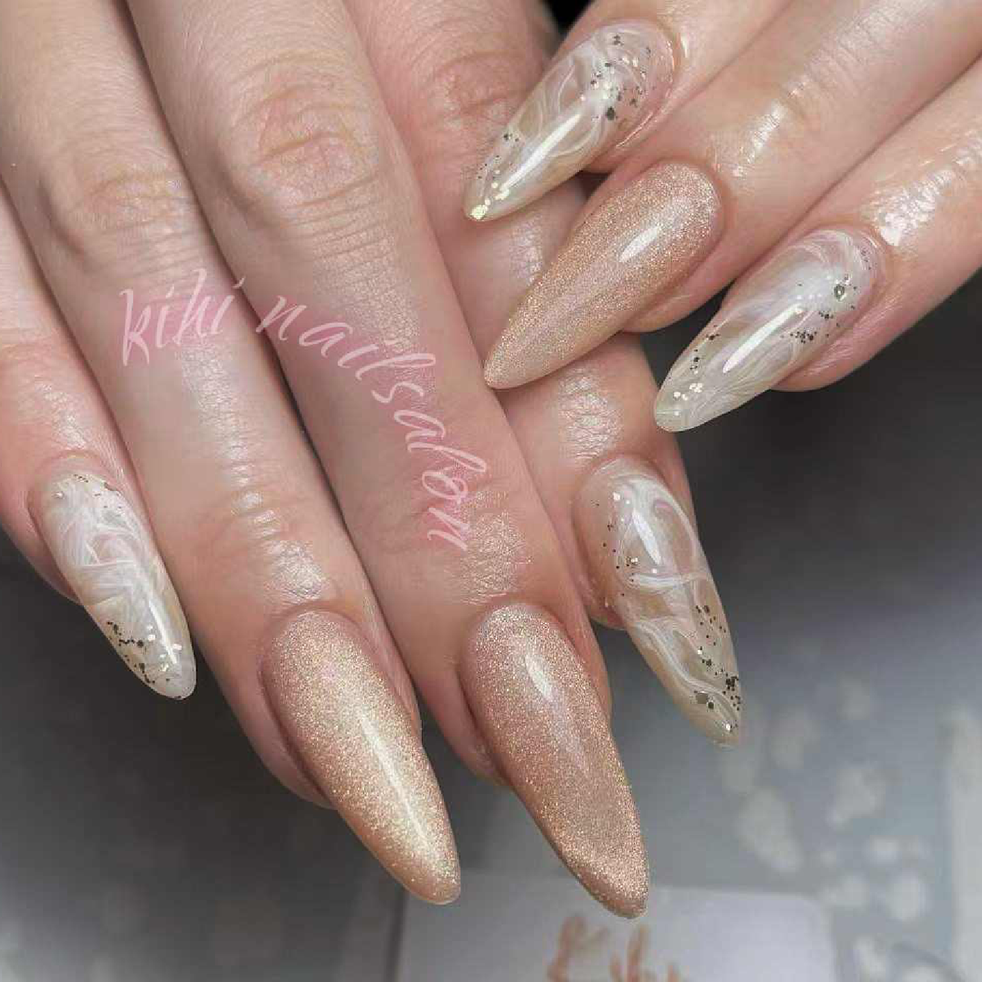 チップ長さだしマグネットネイル6本+アート4本