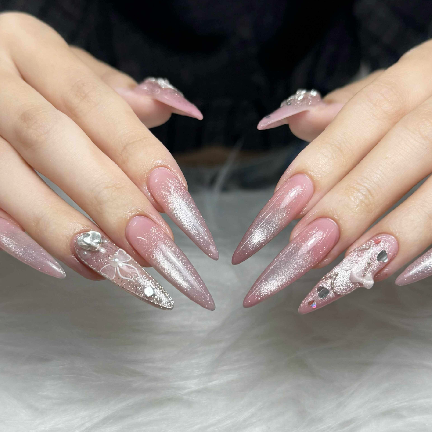 【長さだし10本】🎶ジェル6本アート・パーツ付け放題 🉐