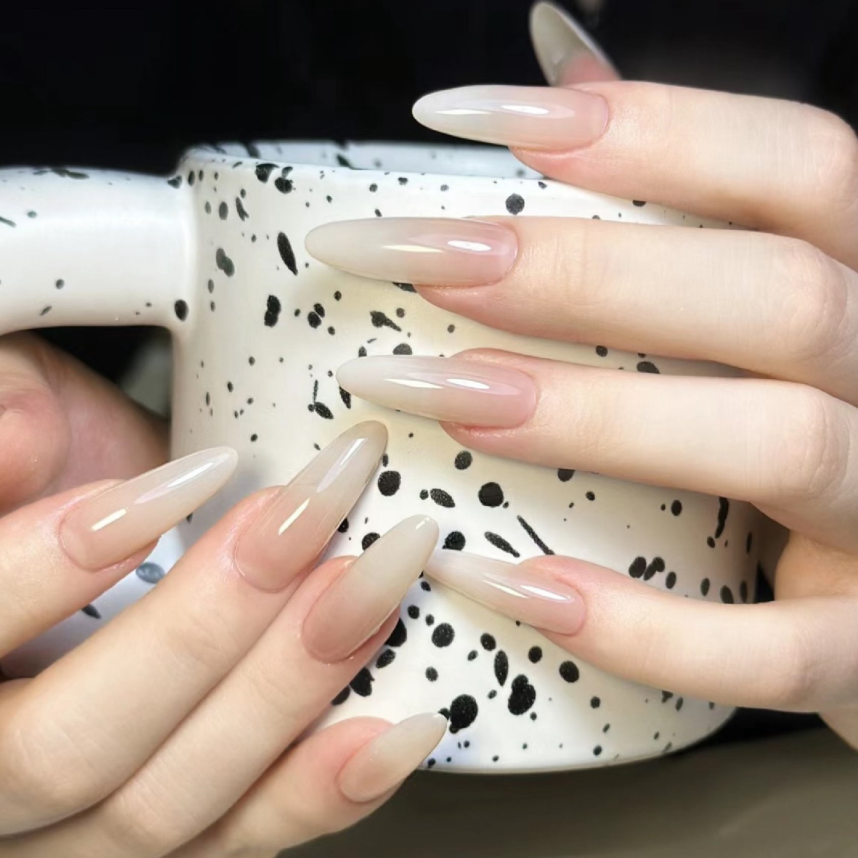 🥳ネイルチップ10本長さ出し+ワンカラー