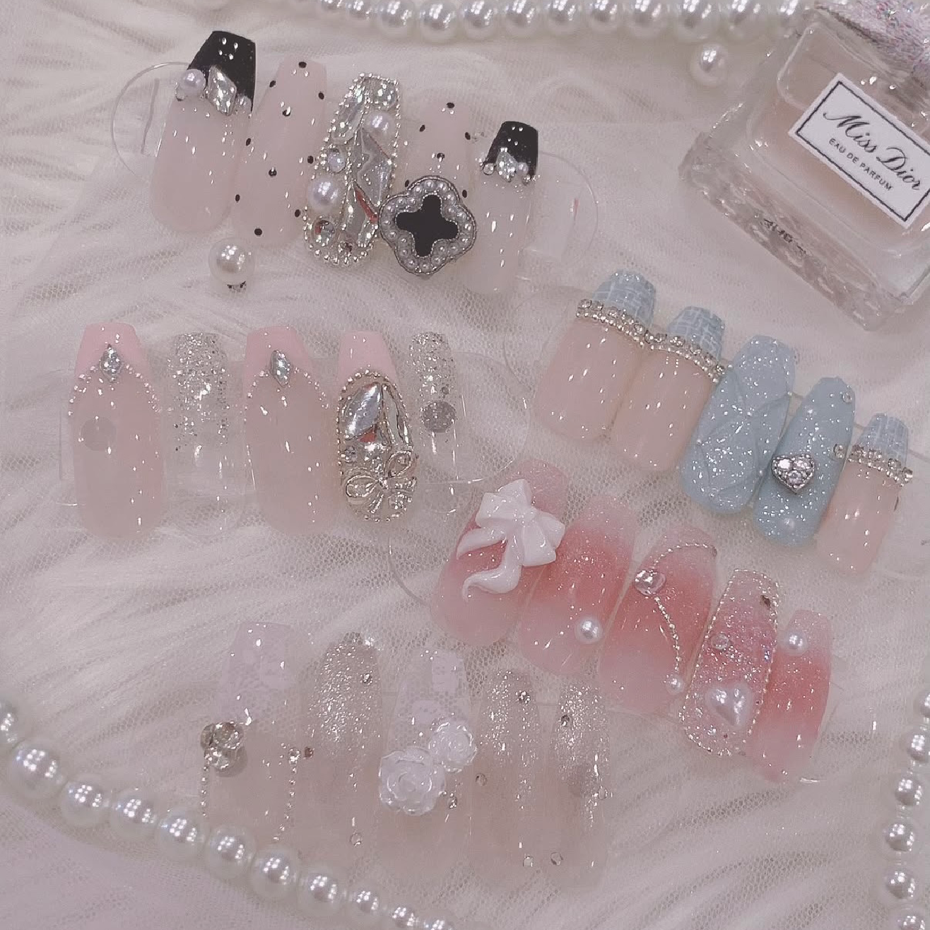 【チップ長さ出し】ワンホン系モテる可愛い系9800