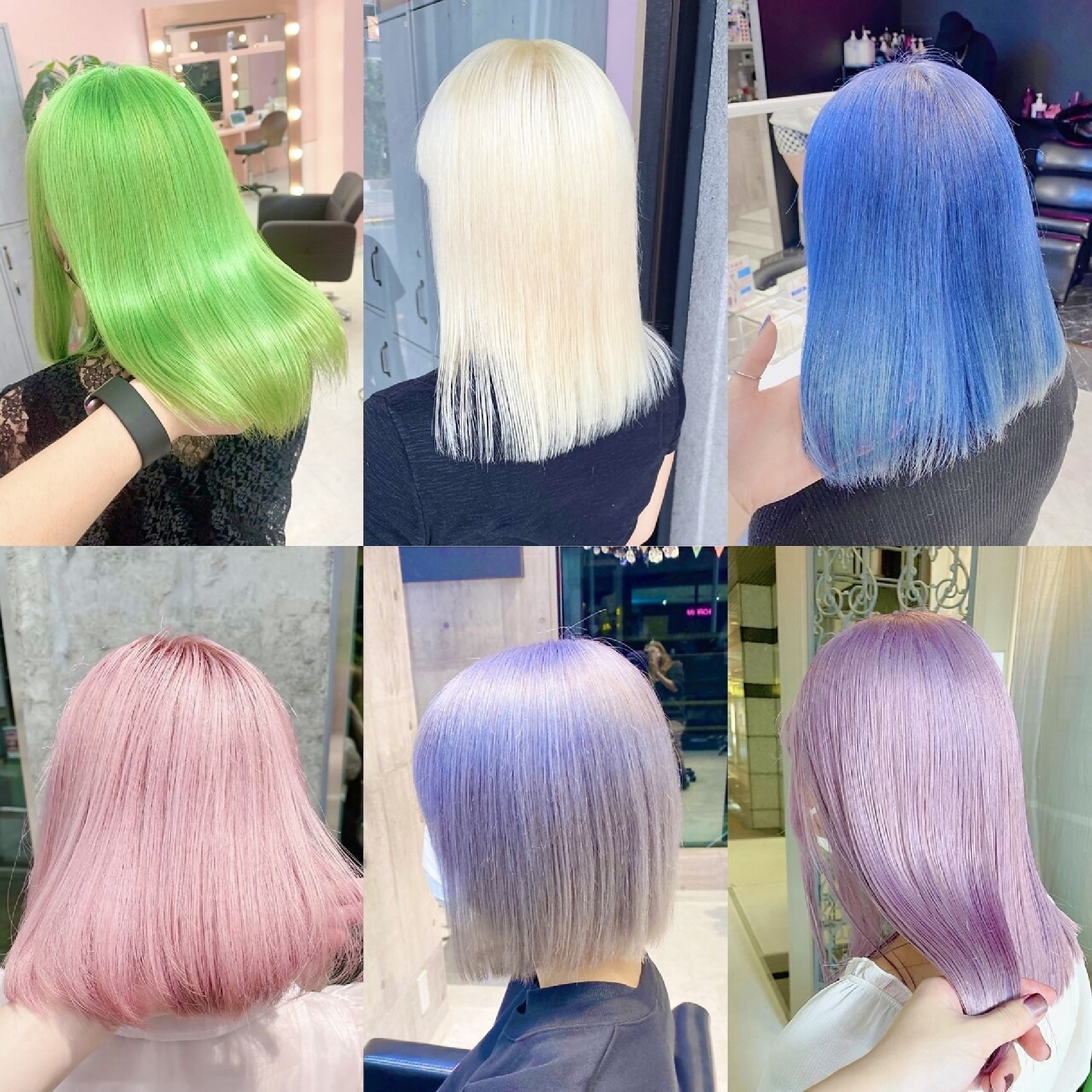 塗分けブリーチクーポン♪リタッチ+全体ケアブリーチ+カラー+2step