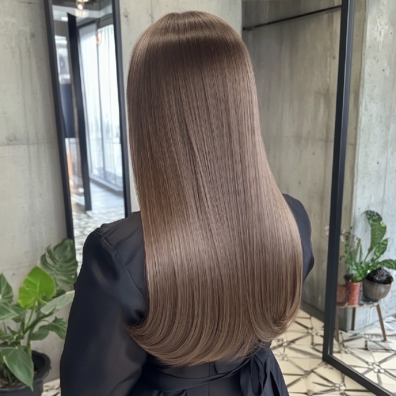 透明感カラー➕新感覚髪質改善Ribbonトリートメント