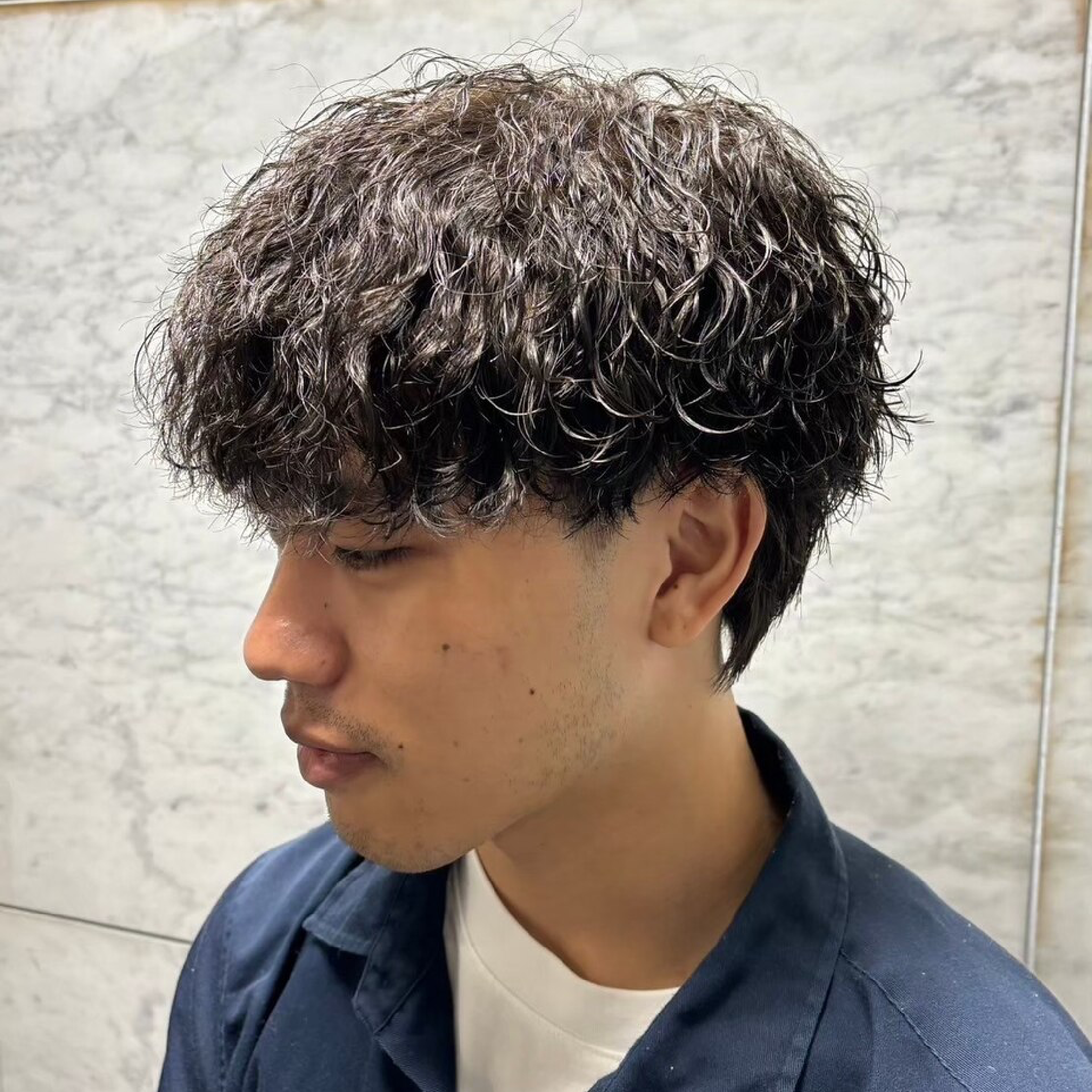 メンズカット+波巻きパーマ　¥10980