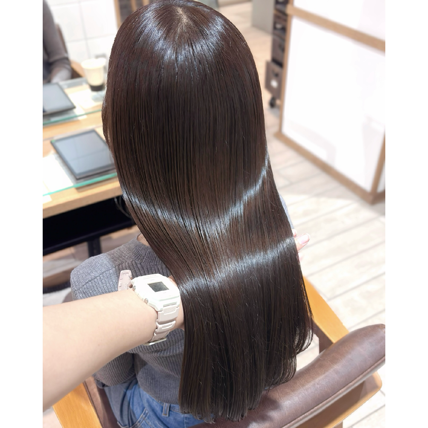 【朝の時短☆美髪縮毛矯正】酸性ストレート+ラメラメトリートメント+シャンプ