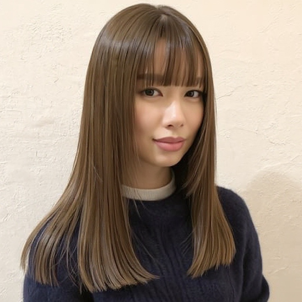 小顔小頭姿勢矯正カット➕透明感カラー