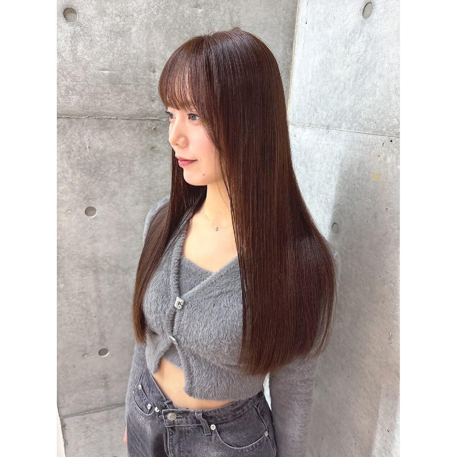 【向井限定クーポン】美髪ストレート(ブリーチ履歴無し)+カットケアカラー+TR