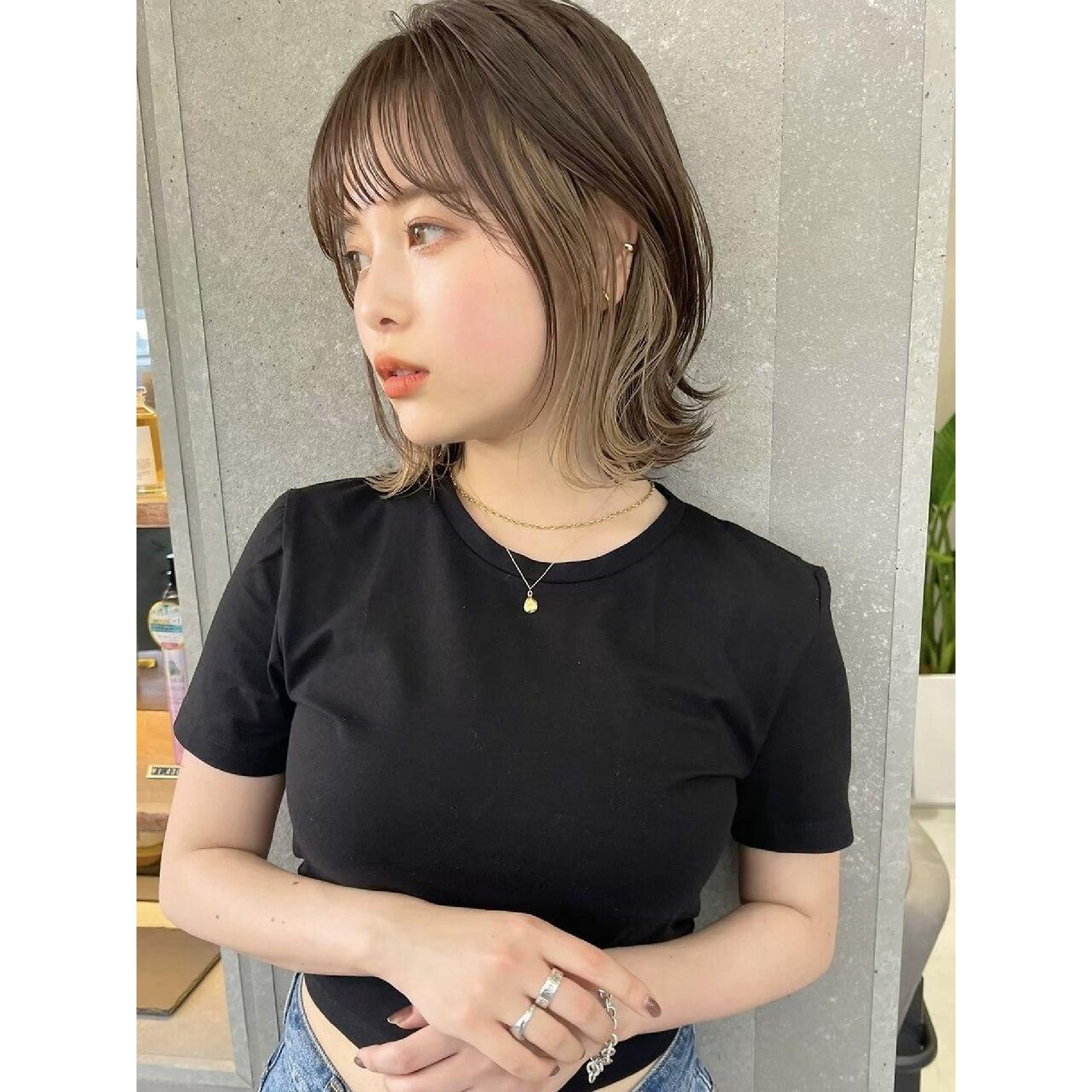 カット＋イヤリングカラー+クイックトリートメント￥14980（韓国/博多/祇園）