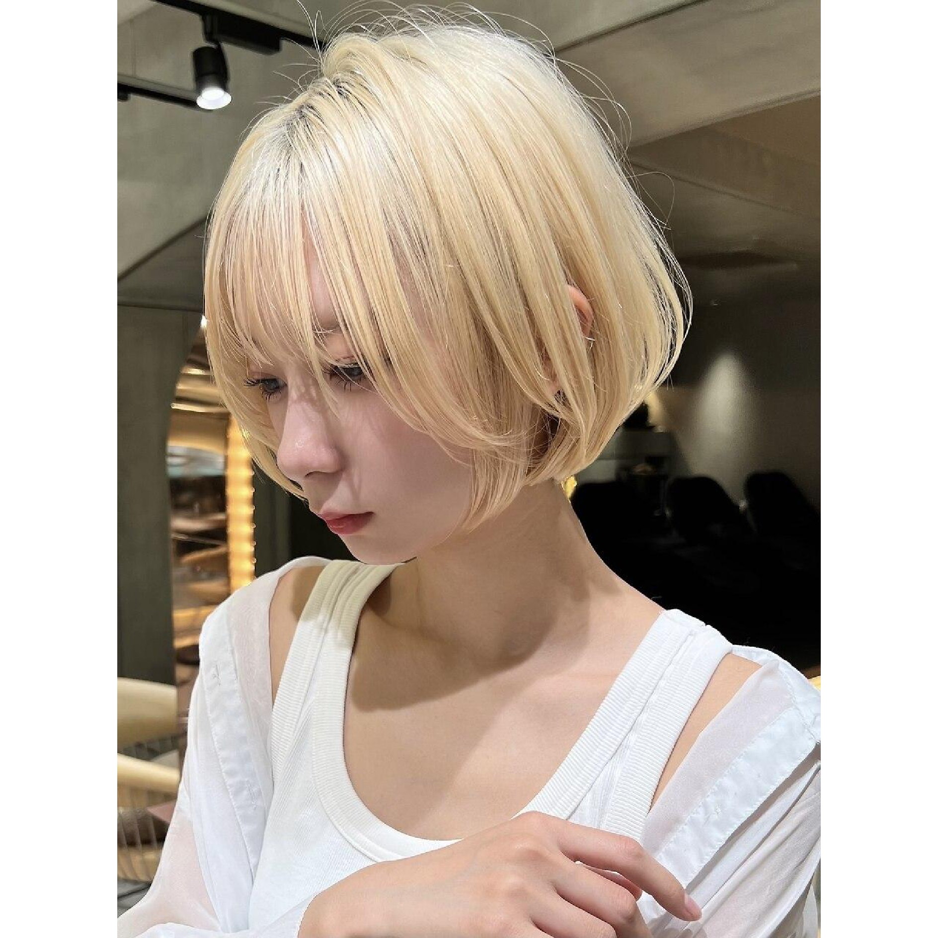 《全体ブリーチ》カット＋ダブルカラー＋スチームTR￥21800【仙台髪質改善】