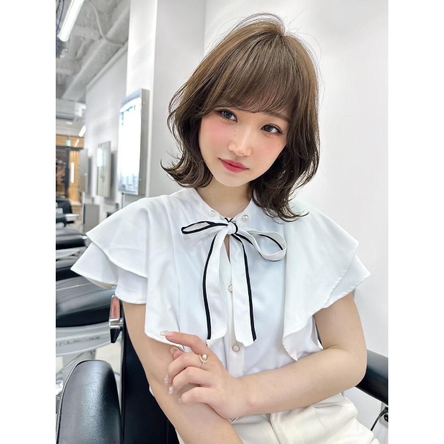 カラー(ブリーチ無し)＋1ステップ水分補給トリートメント　岡崎/北岡崎