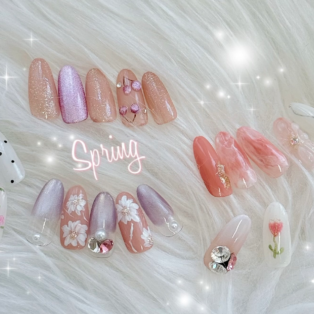 【Hand】定額/大人かわいいSpring ネイル