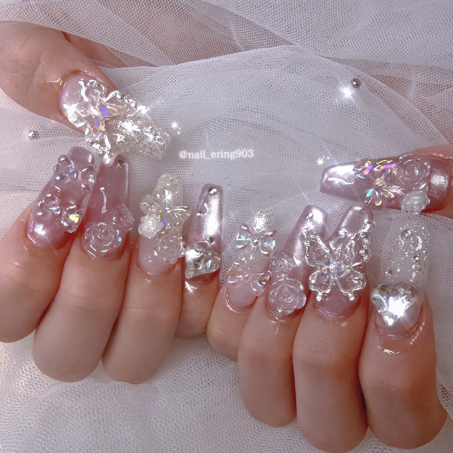 長さだし10本+デザイン(アートパーツつけ放題)