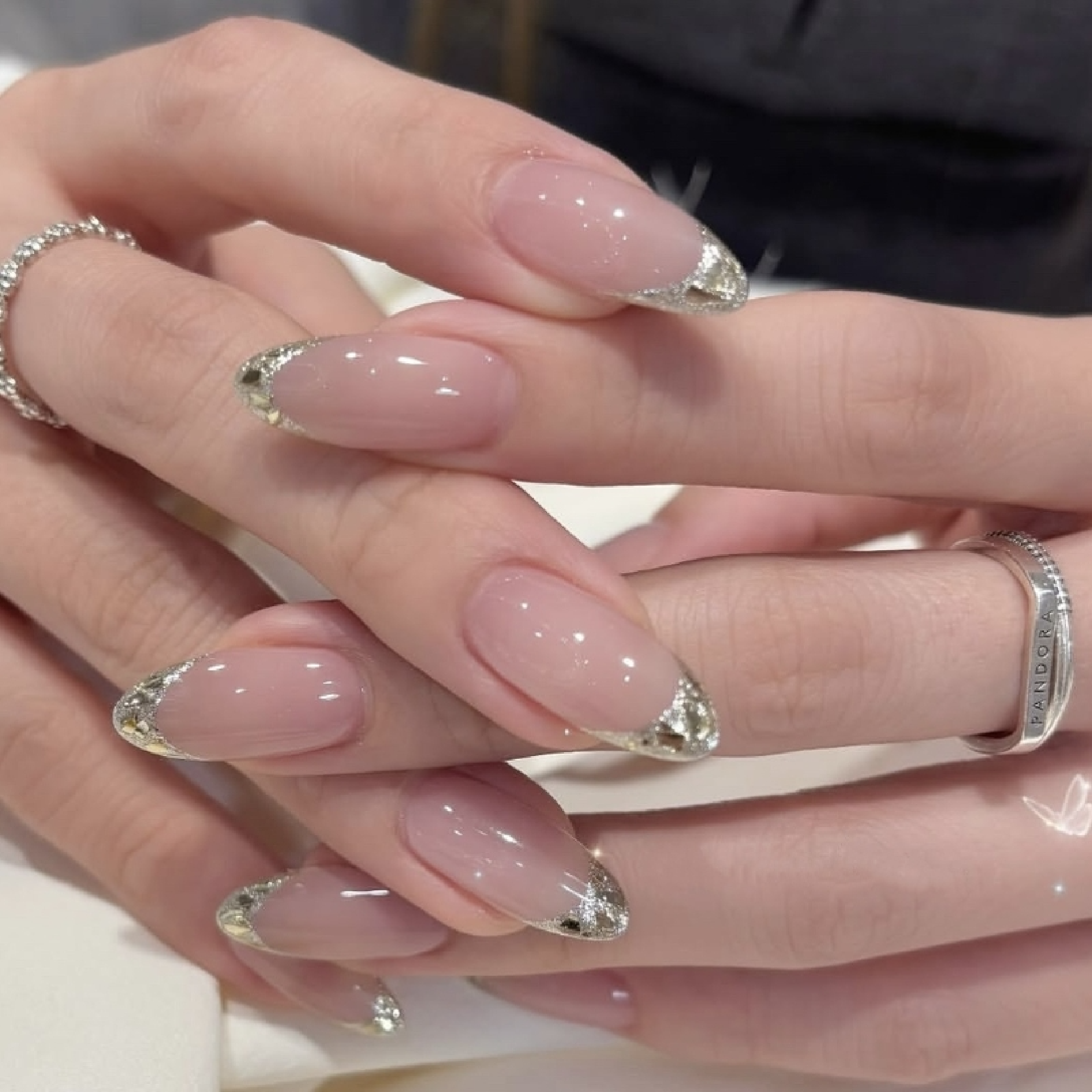 自爪ガラスフレンチネイル Glass French