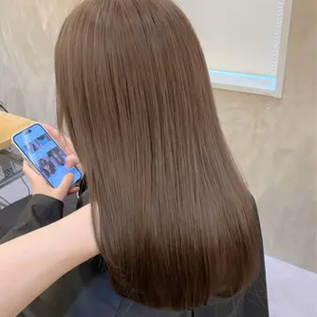 メンテナンスカット＋髪質改善ケアカラー＋トリートメント＋コテ巻き