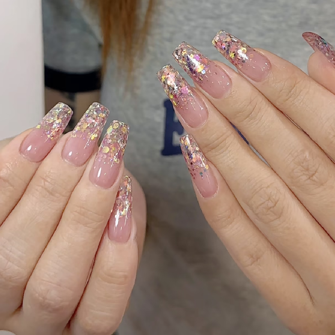 【自爪】春ネイル☆ホログラムグラデーション（初回ジェルオフ無料）