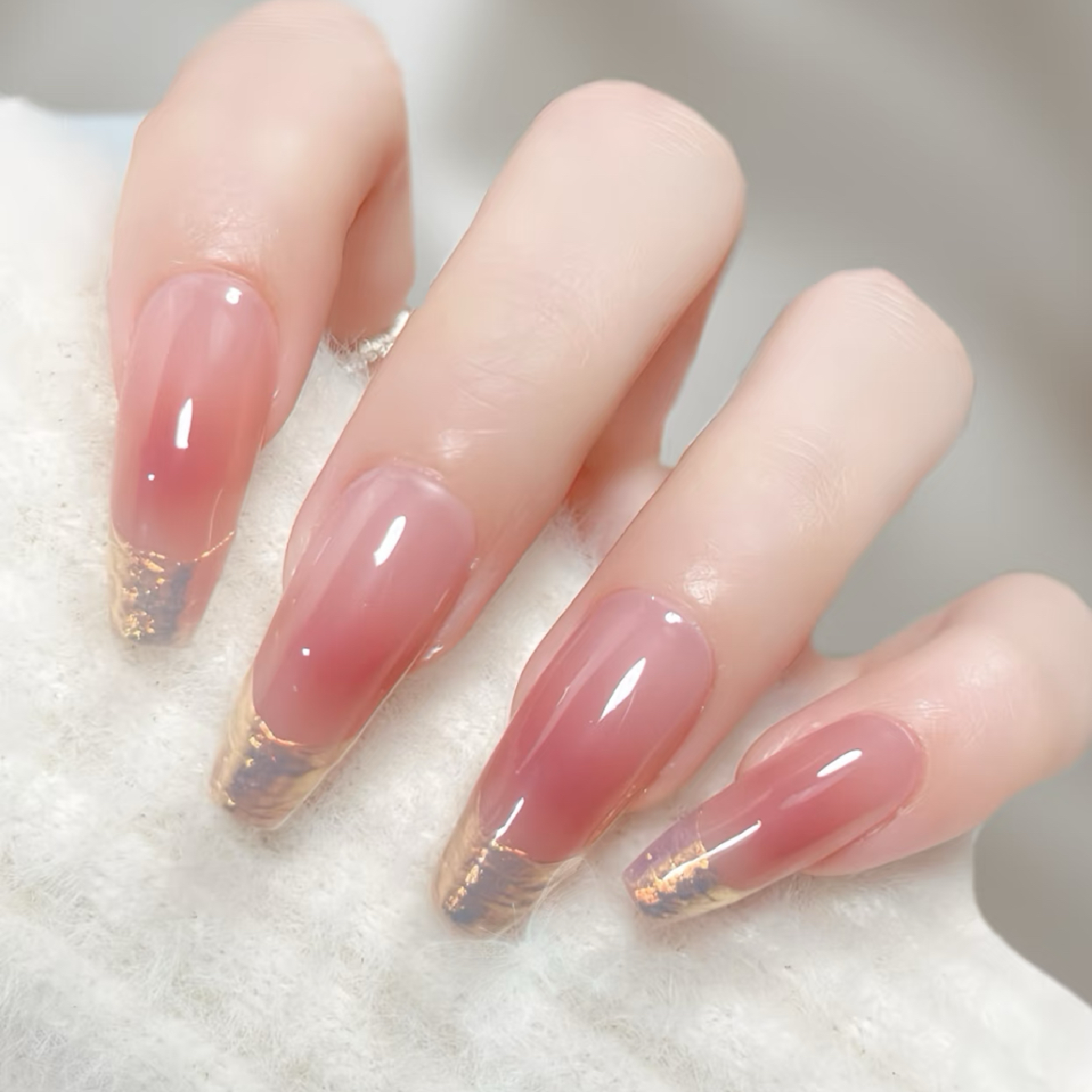 桜色☆春ネイル チーク+ミラー/ガラス/マグネット/カラーフレンチネイル