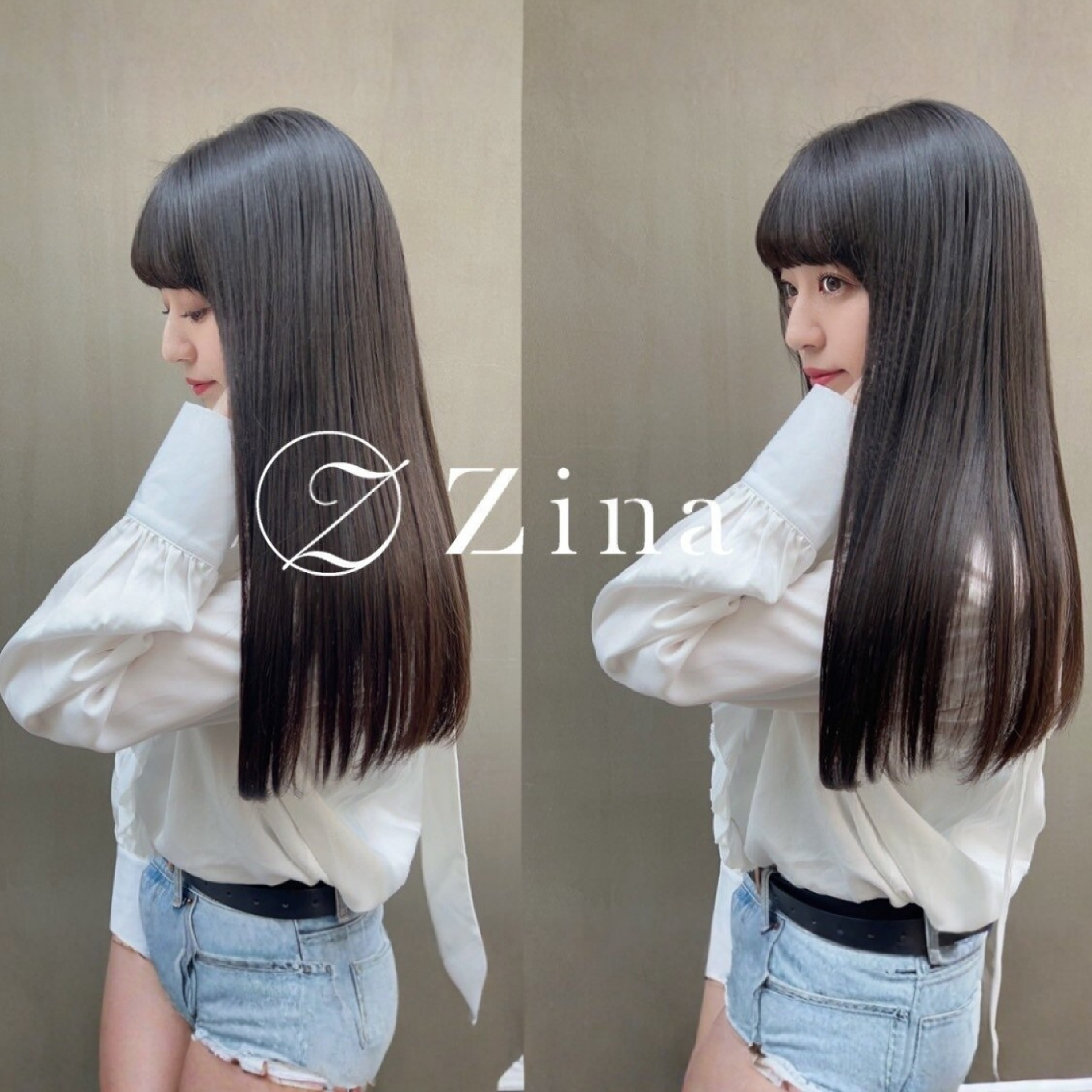 カット+ Premium艶髪ストレート+ケアカラー￥28900