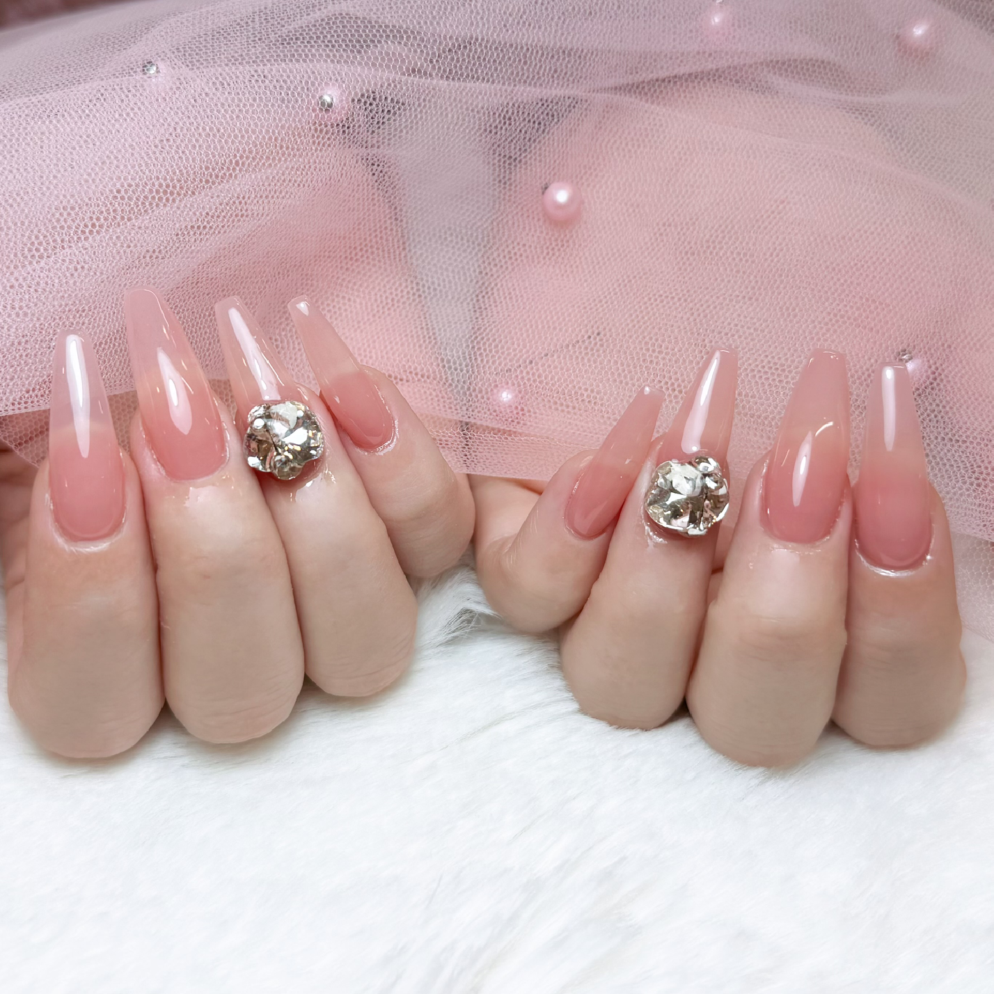 【チップ長さ出しコース】ワンカラー💅🏻＆パーツ2個付け