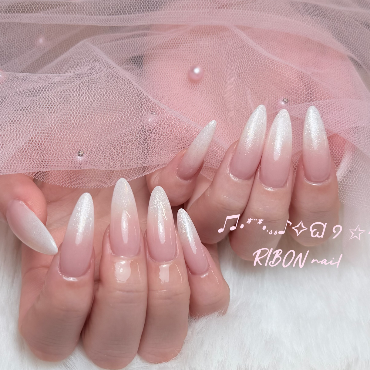 【チップ長さ出し10本】ラメグラ/カラーグラデーションネイル🩵💙