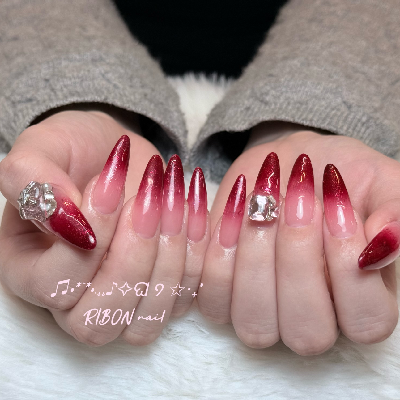 【チップ長さだし10本】アート4本やり💅🏻＆パーツ2個付け💎