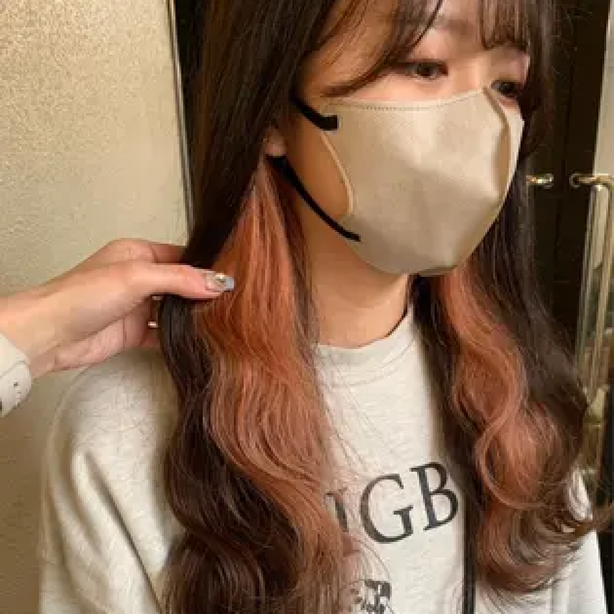 ☁️ 《さり気ない可愛さ💗イヤリングカラー 》ケアブリーチ+髪質改善ケア