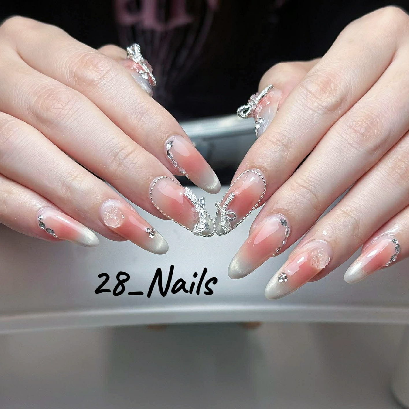 【チップ長さだし】チークマグネットフレンチxワンホンパーツつけ放題