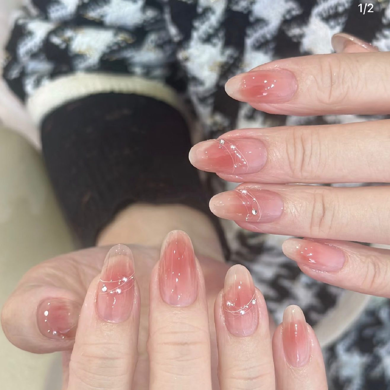 HAND【オフ込み】大人気チークネイル（持ち込みデザイン）
