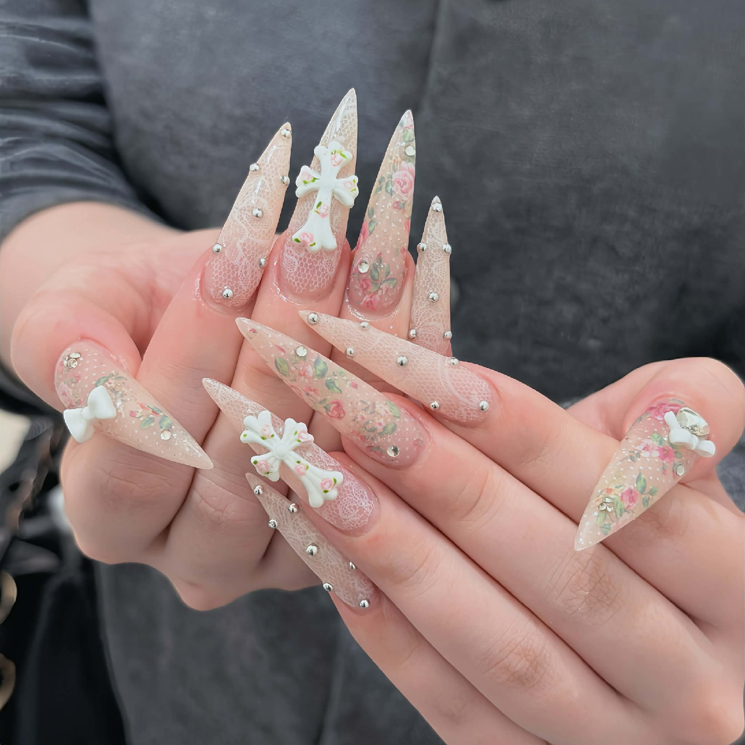 🎀【チップ10本長さだし】持ち込みデザイン+ パーツ付け放題