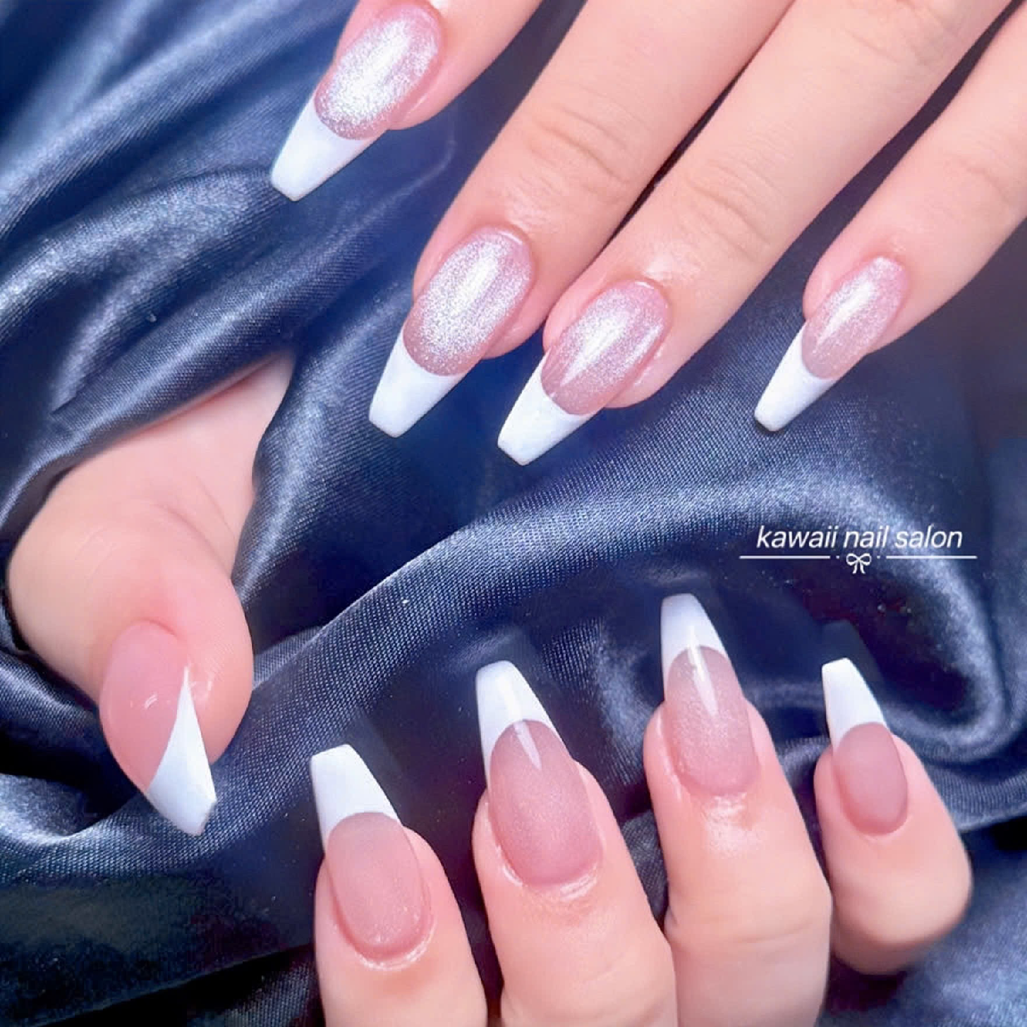 🩵長さ出しチップ➕フレンチ🎀