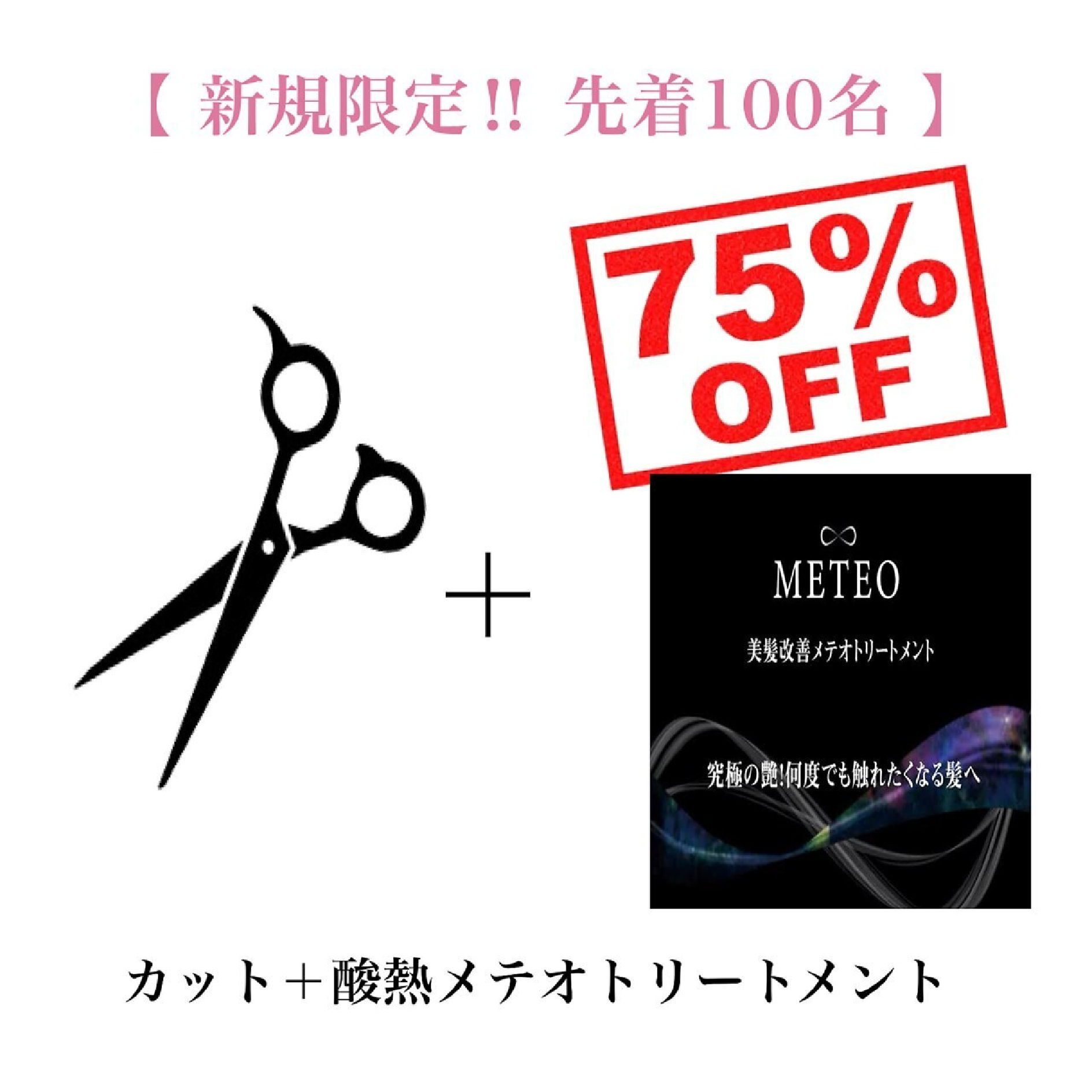 【先着50名様限定★酸熱75%OFF】カット + 髪質改善メテオ酸熱トリートメン