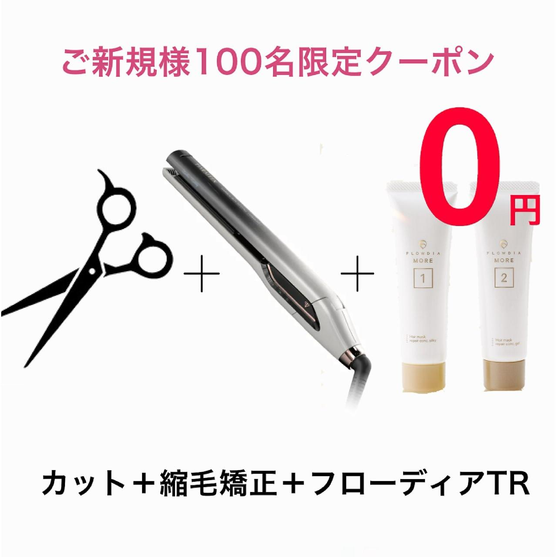 【先着100名様限定】カット+ 縮毛矯正+フローディアトリートメント