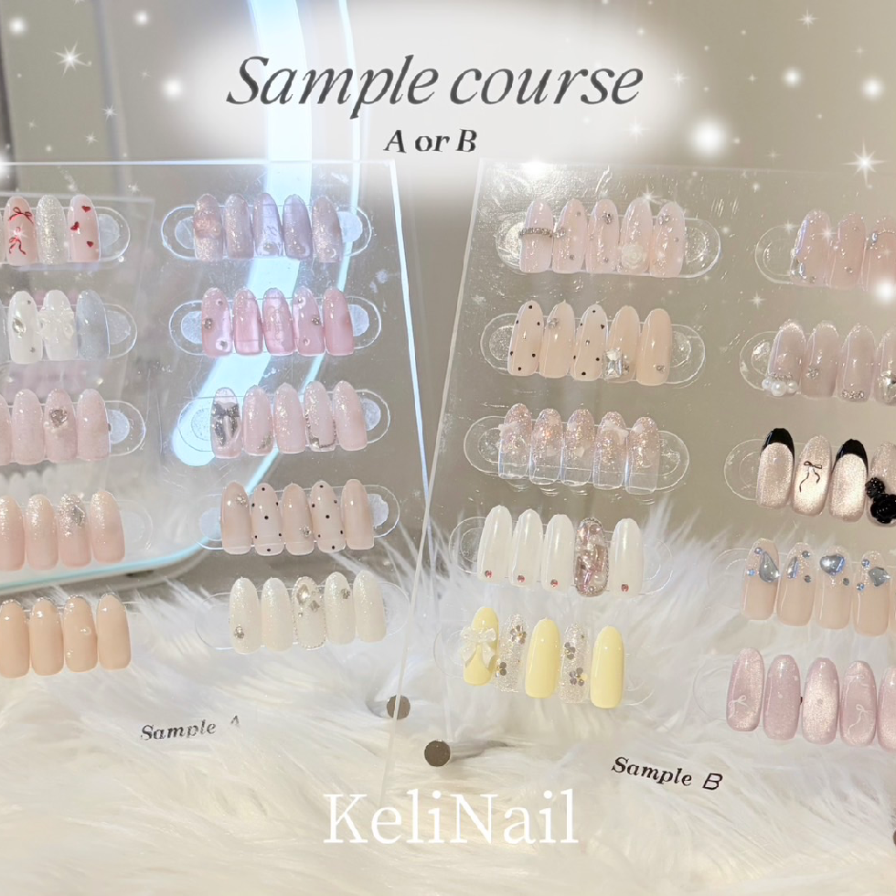 【オフ無料】ワンホンネイル/ガーリー/韓国★定額サンプルAコース
