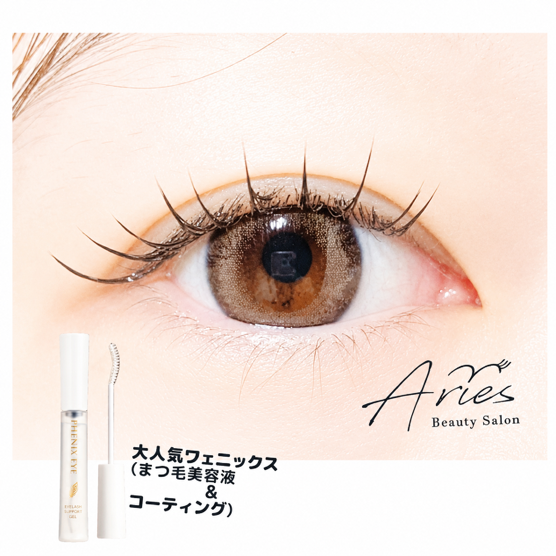 【初回オフ無料】フラットラッシュ100本＋まつ毛美容液（フェニックス）セット
